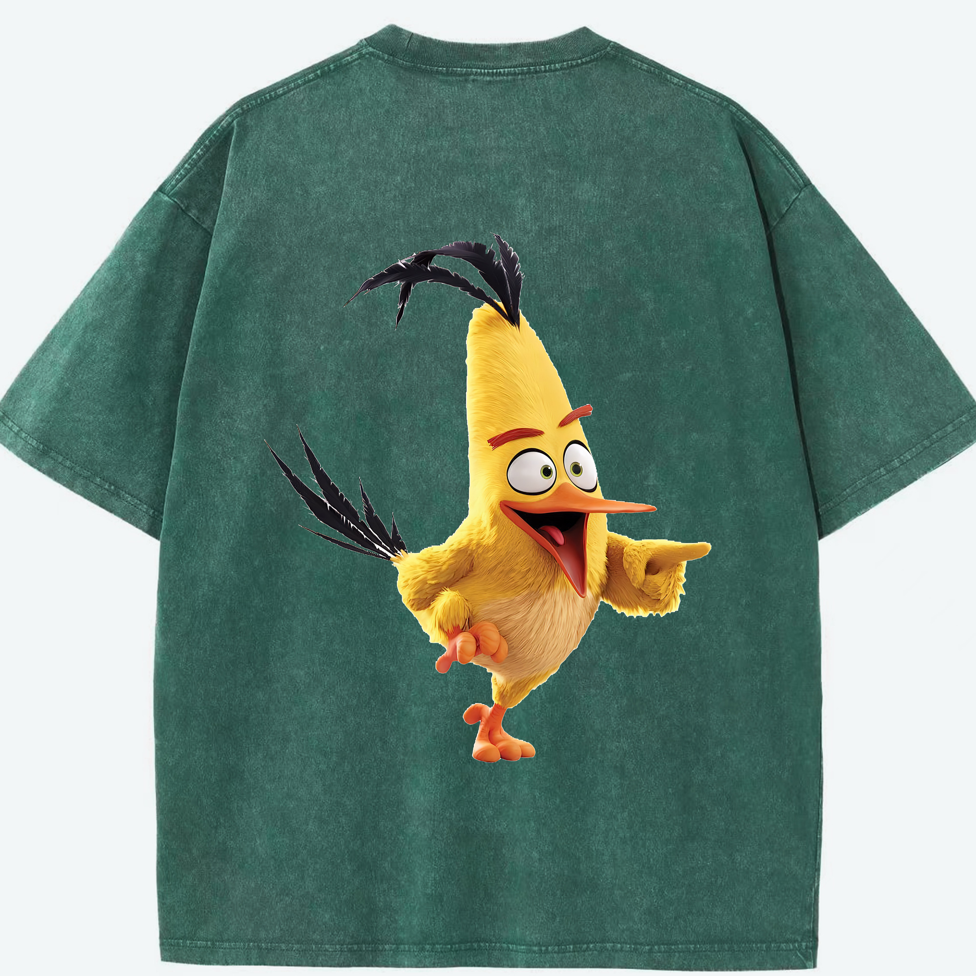 （画像用） Angry Birds アングリーバード 綿100% ヴィンテージ風 半袖Tシャツ（背面プリント）